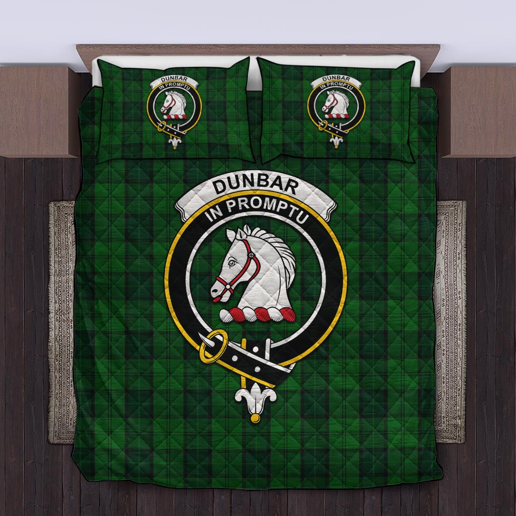 Dunbar Hunting Tartan Quilt Bed Set with Family Crest Twin - Tartan Vibes Clothing