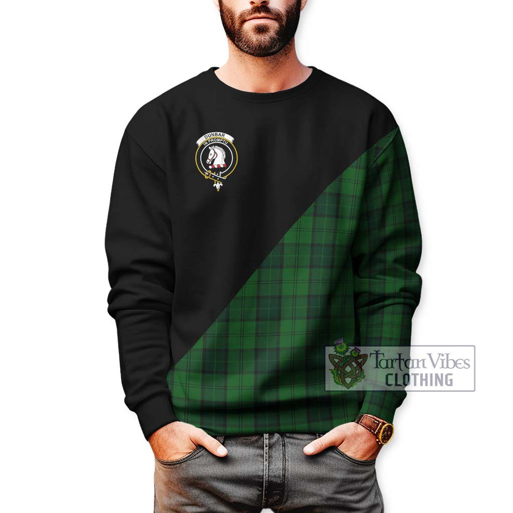 Dunbar Hunting Tartan Sweatshirt with Family Crest and Military Logo Style Unisex - Tartanvibesclothing Shop