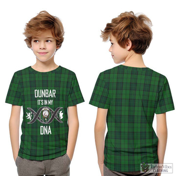 Dunbar Hunting Tartan Kid T-Shirt with Family Crest DNA In Me Style