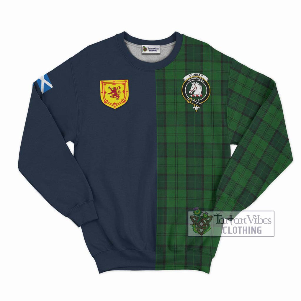 Tartan Vibes Clothing Dunbar Hunting Tartan Sweatshirt with Scottish Lion Royal Arm Half Style