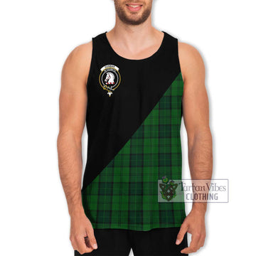 Dunbar Hunting Tartan Men's Tank Top with Family Crest and Military Logo Style