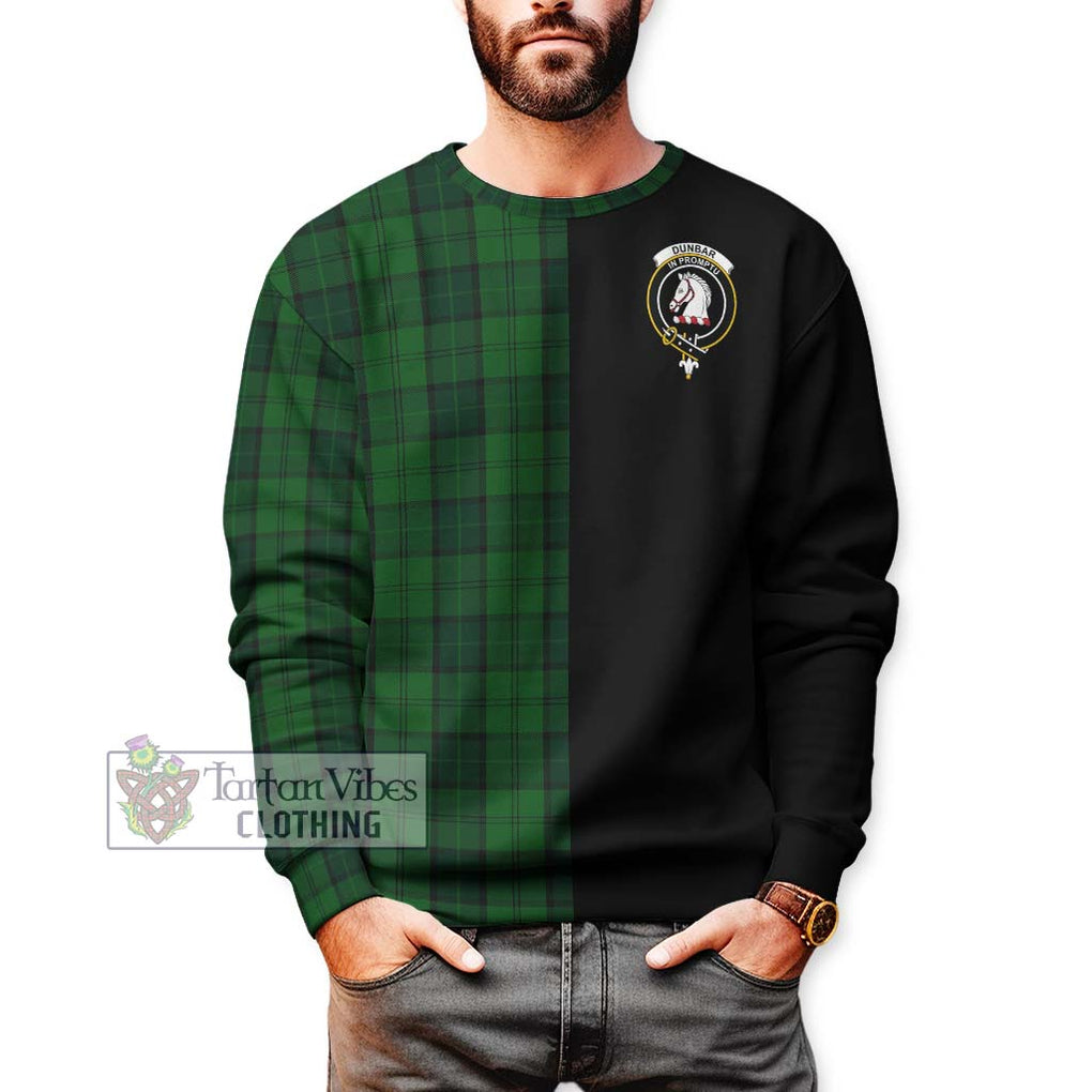 Dunbar Hunting Tartan Sweatshirt with Family Crest and Half Of Me Style Unisex - Tartanvibesclothing Shop