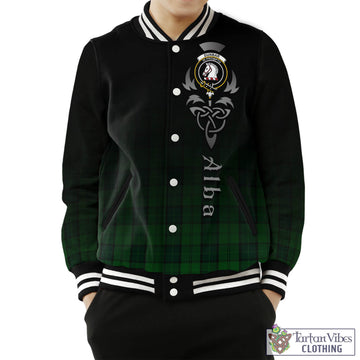 Dunbar Hunting Tartan Baseball Jacket Featuring Alba Gu Brath Family Crest Celtic Inspired