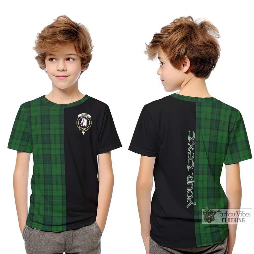 Dunbar Hunting Tartan Kid T-Shirt with Family Crest and Half Of Me Style Youth XL Size14 - Tartanvibesclothing Shop