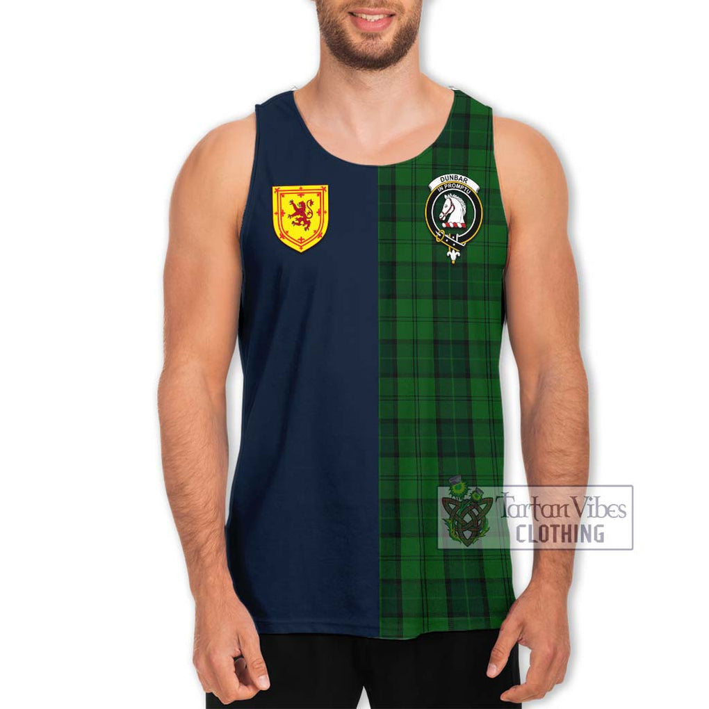 Tartan Vibes Clothing Dunbar Hunting Tartan Men's Tank Top with Scottish Lion Royal Arm Half Style