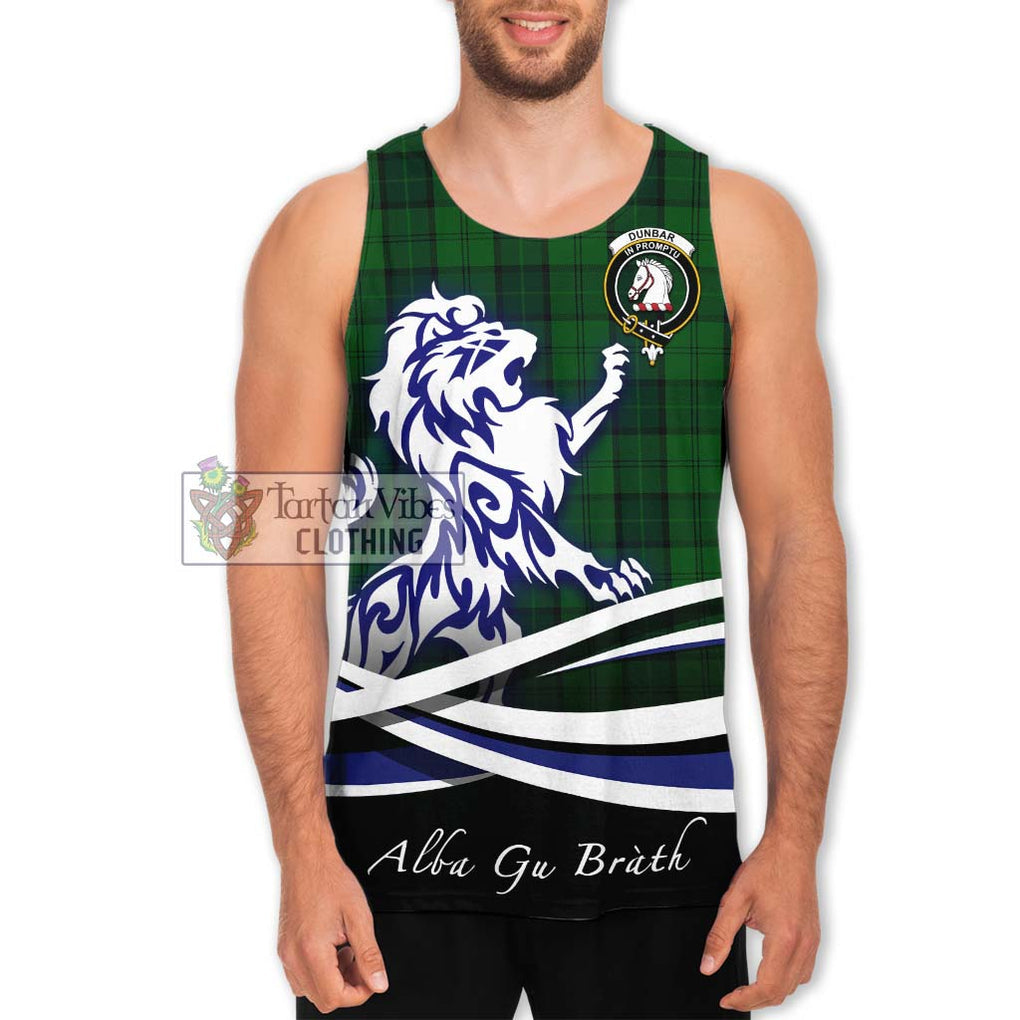 Dunbar Hunting Tartan Men's Tank Top with Alba Gu Brath Regal Lion Emblem Men - Tartanvibesclothing Shop