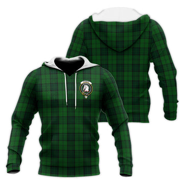 Dunbar Hunting Tartan Knitted Hoodie with Family Crest