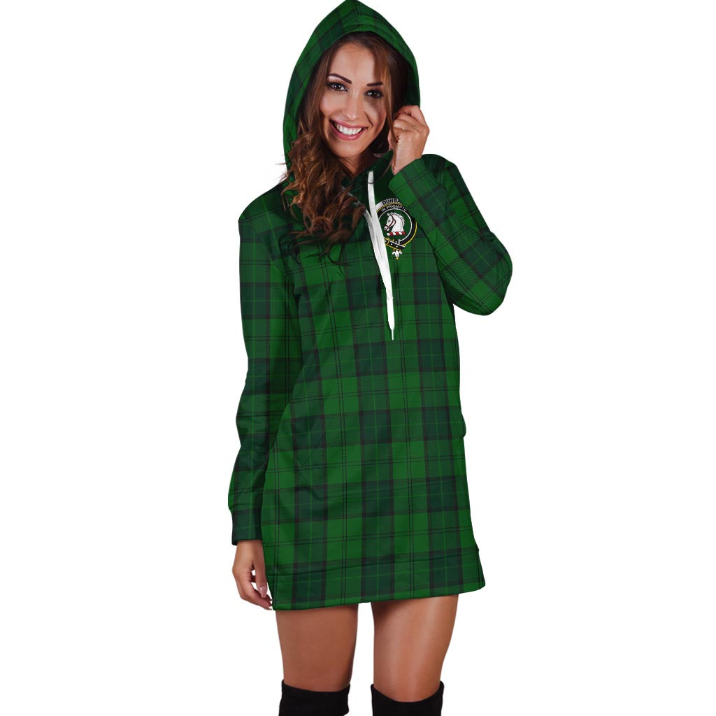 Dunbar Hunting Tartan Hoodie Dress with Family Crest - Tartan Vibes Clothing