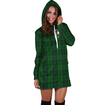 Dunbar Hunting Tartan Hoodie Dress with Family Crest