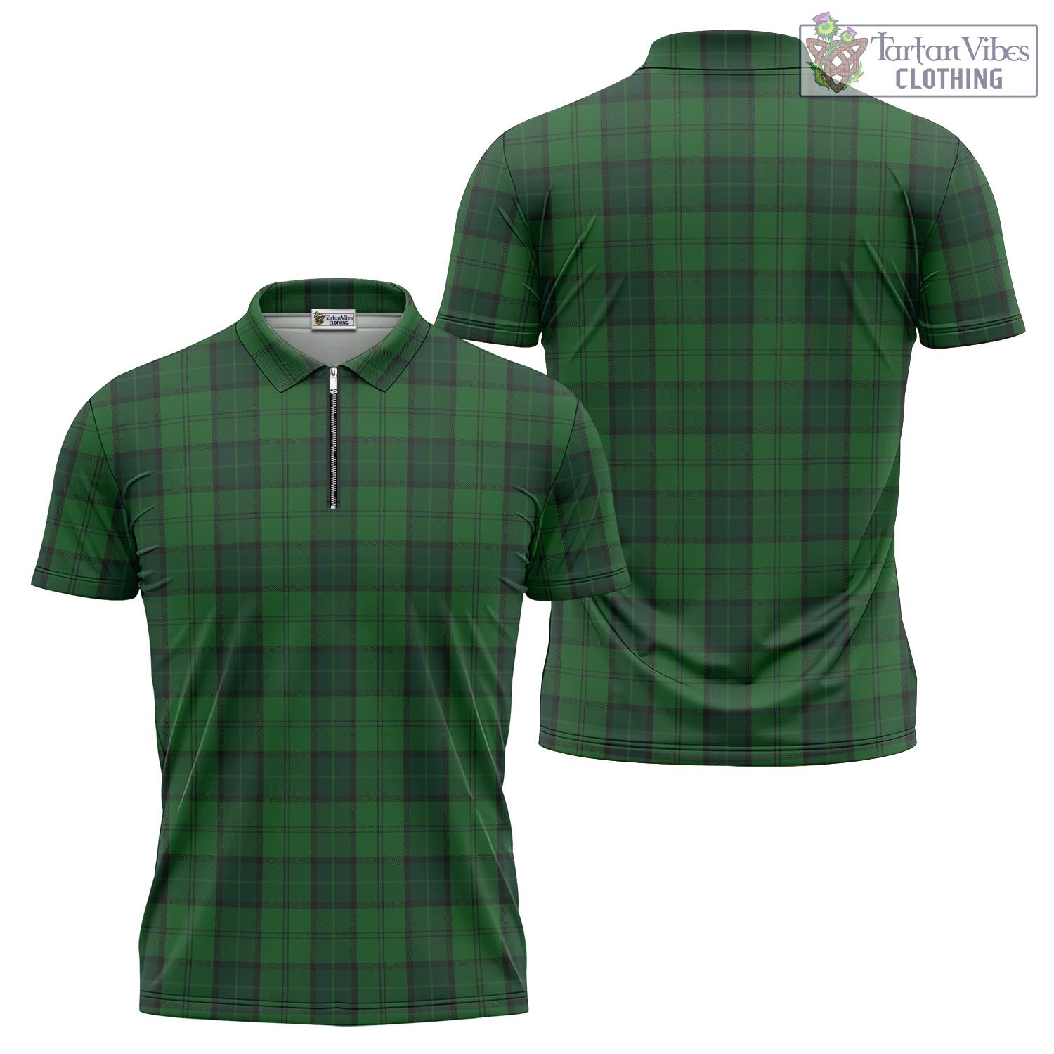 Tartan Vibes Clothing Dunbar Hunting Tartan Zipper Polo Shirt