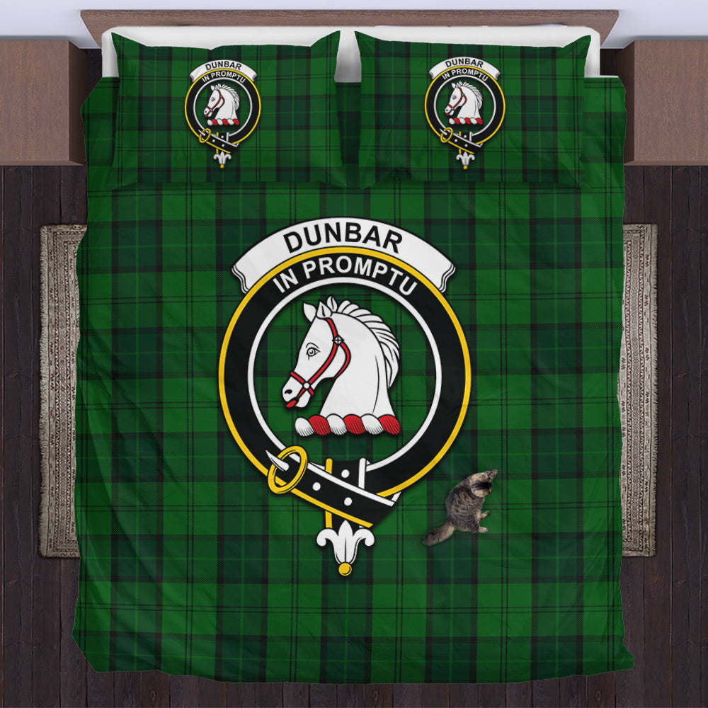 Dunbar Hunting Tartan Bedding Set with Family Crest US Bedding Set - Tartan Vibes Clothing