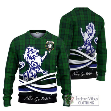 Dunbar Hunting Tartan Ugly Sweater with Alba Gu Brath Regal Lion Emblem