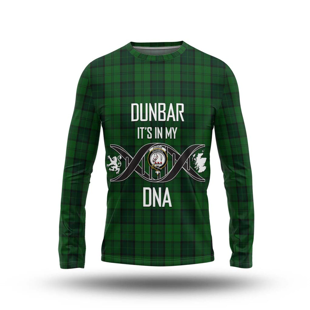 Dunbar Hunting Tartan Long Sleeve T-Shirt with Family Crest DNA In Me Style Unisex - Tartanvibesclothing Shop