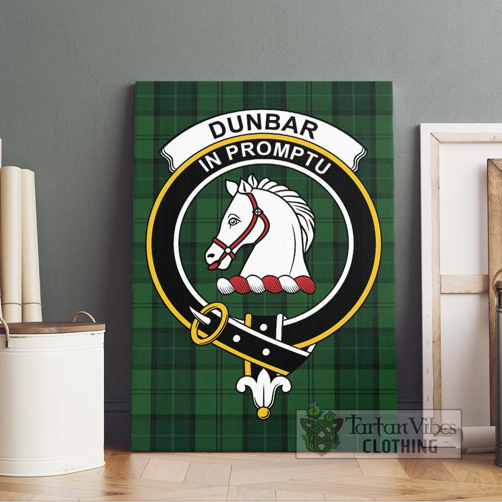 Dunbar Hunting Tartan Canvas Print Wall Art with Family Crest Without Frame - Tartan Vibes Clothing