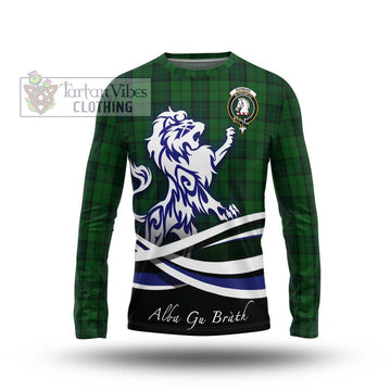 Dunbar Hunting Tartan Long Sleeve T-Shirt with Alba Gu Brath Regal Lion Emblem