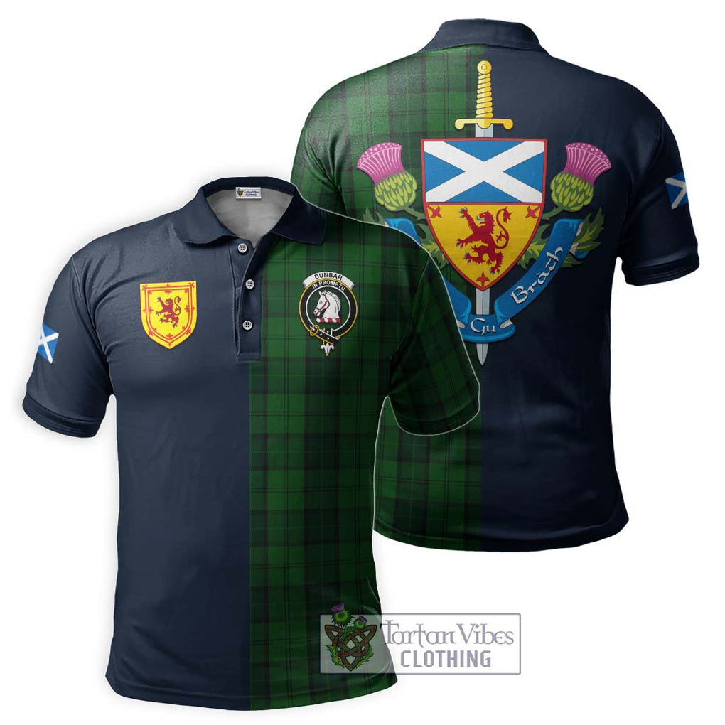 Tartan Vibes Clothing Dunbar Hunting Tartan Polo Shirt with Scottish Lion Royal Arm Half Style