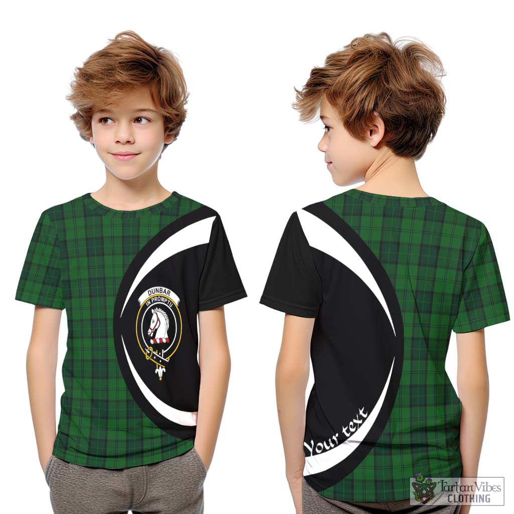 Dunbar Hunting Tartan Kid T-Shirt with Family Crest Circle Style Youth XL Size14 - Tartan Vibes Clothing