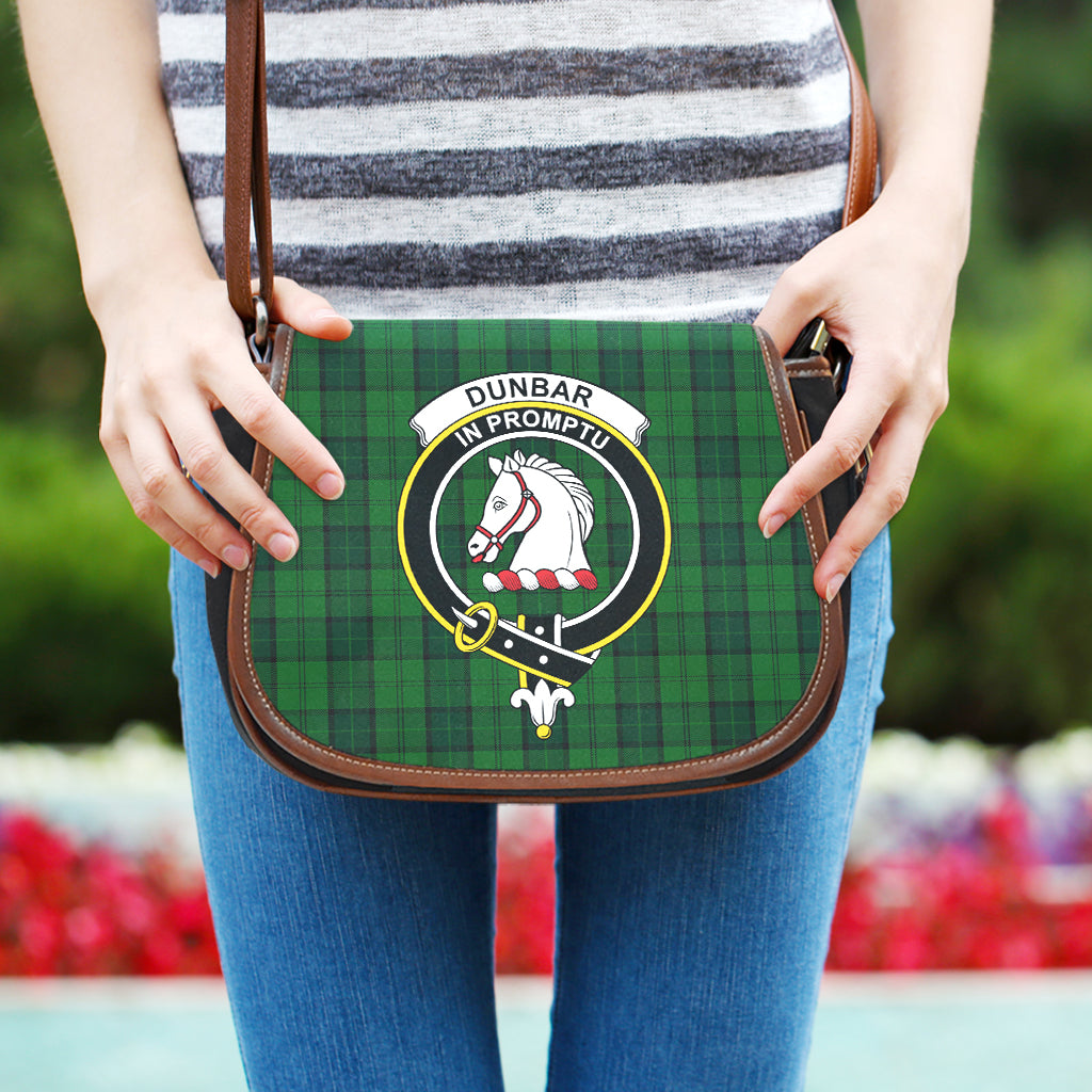 Dunbar Hunting Tartan Saddle Bag with Family Crest One Size - Tartan Vibes Clothing