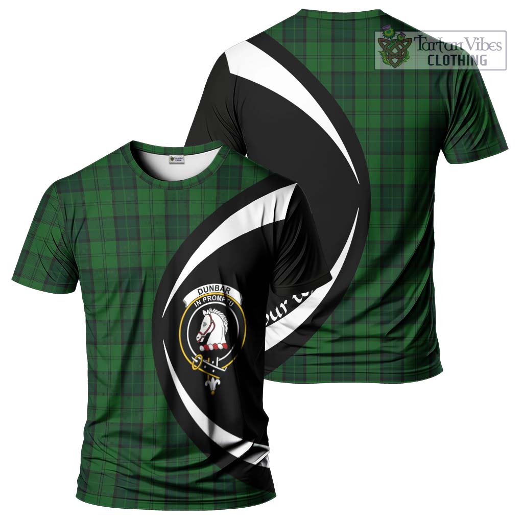 Tartan Vibes Clothing Dunbar Hunting Tartan T-Shirt with Family Crest Circle Style