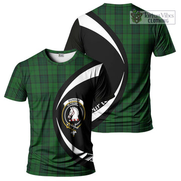 Dunbar Hunting Tartan T-Shirt with Family Crest Circle Style