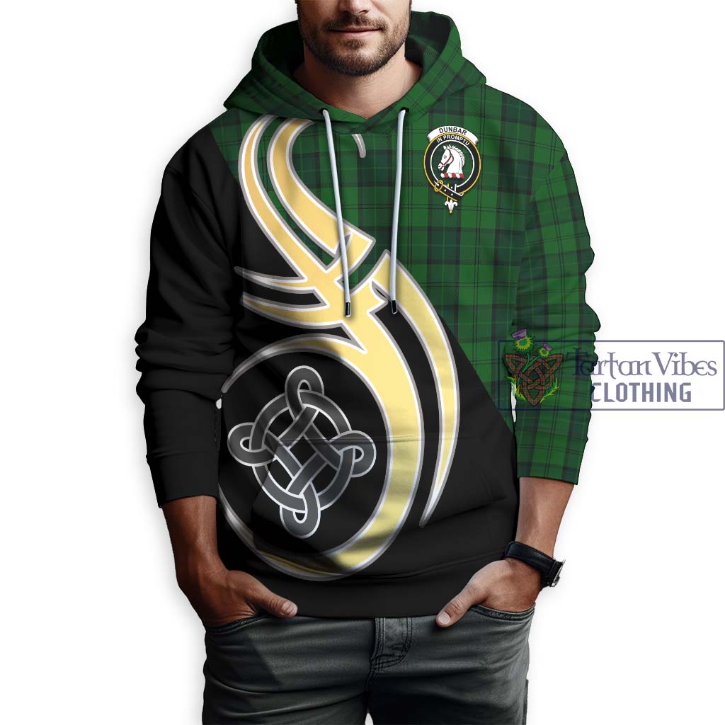 Dunbar Hunting Tartan Hoodie with Family Crest and Celtic Symbol Style Zip Hoodie - Tartan Vibes Clothing