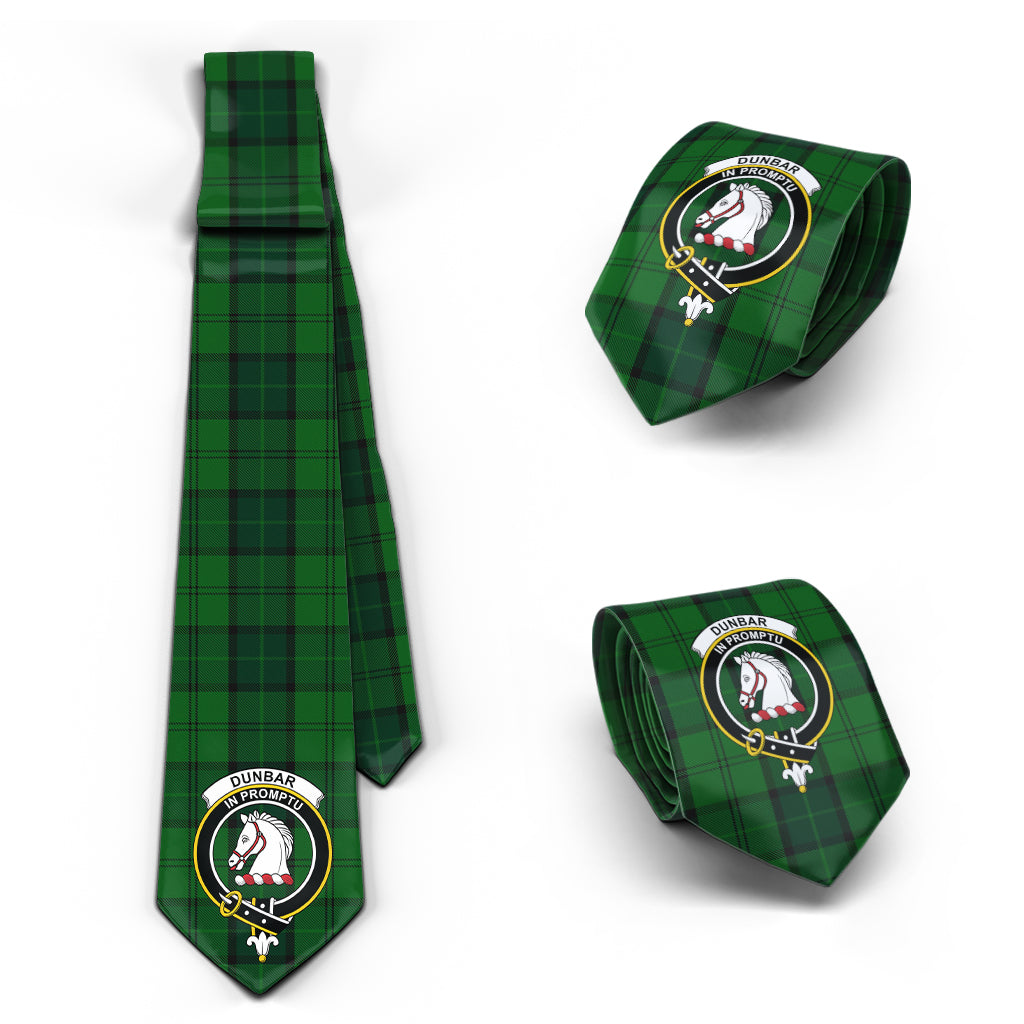 Dunbar Hunting Tartan Classic Necktie with Family Crest Necktie One Size - Tartan Vibes Clothing