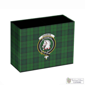 Dunbar Hunting Tartan Pen Holder with Family Crest