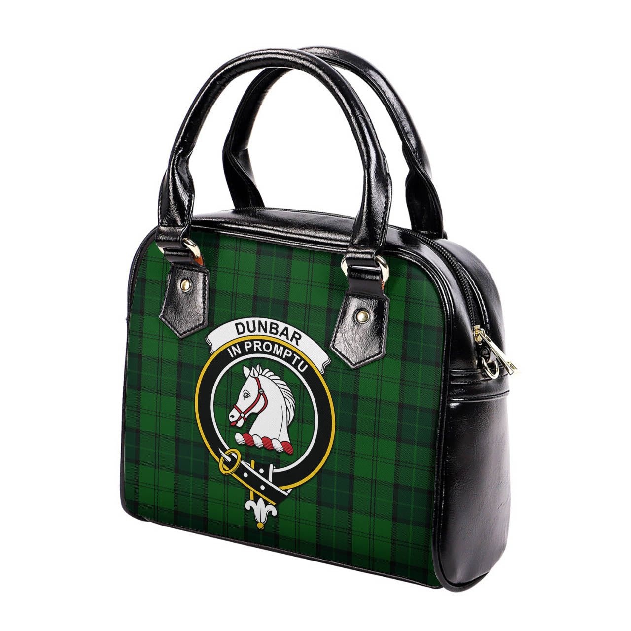 Dunbar Hunting Tartan Shoulder Handbags with Family Crest - Tartanvibesclothing