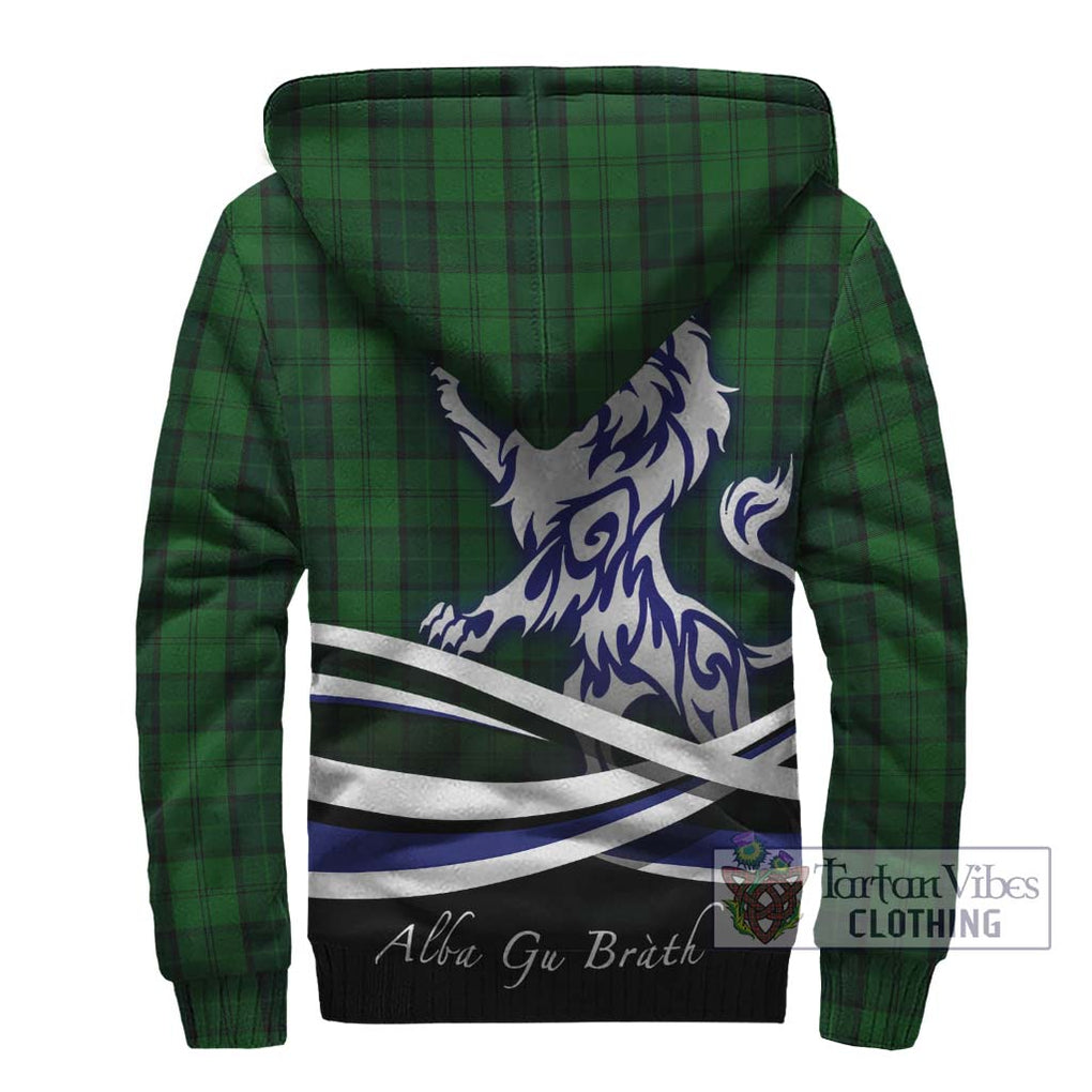 Dunbar Hunting Tartan Sherpa Hoodie with Alba Gu Brath Regal Lion Emblem - Tartanvibesclothing Shop