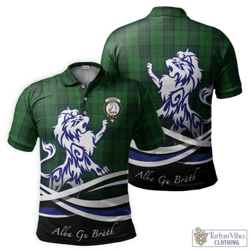 Dunbar Hunting Tartan Polo Shirt with Alba Gu Brath Regal Lion Emblem