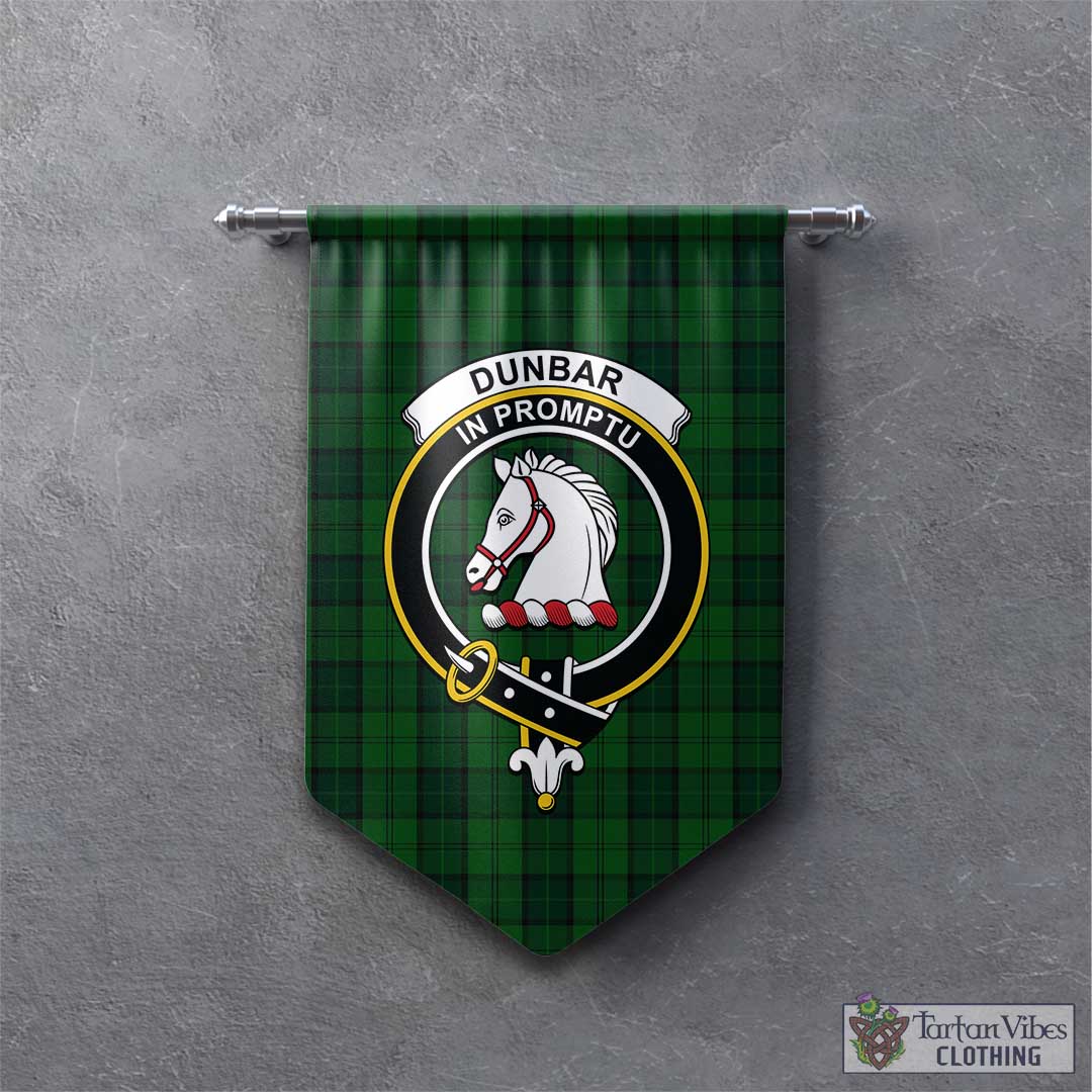 Tartan Vibes Clothing Dunbar Hunting Tartan Gonfalon, Tartan Banner with Family Crest