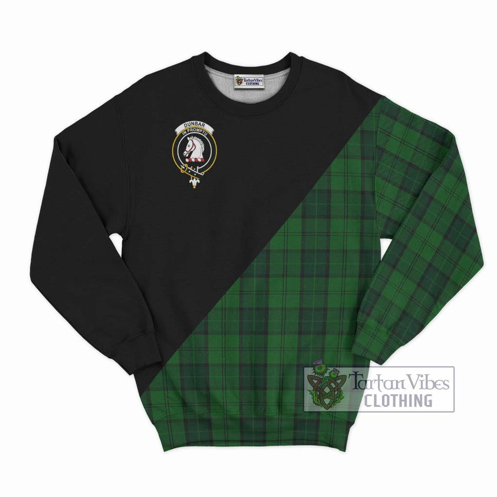 Dunbar Hunting Tartan Sweatshirt with Family Crest and Military Logo Style - Tartanvibesclothing Shop