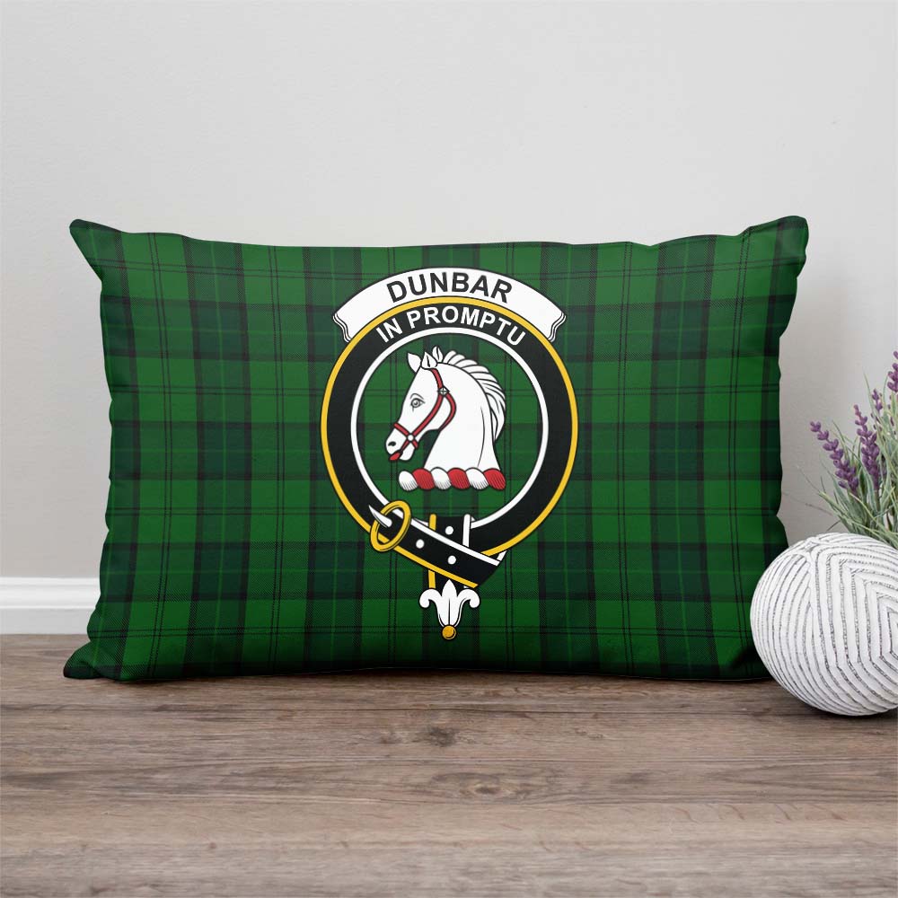 Dunbar Hunting Tartan Pillow Cover with Family Crest Rectangle Pillow Cover - Tartanvibesclothing