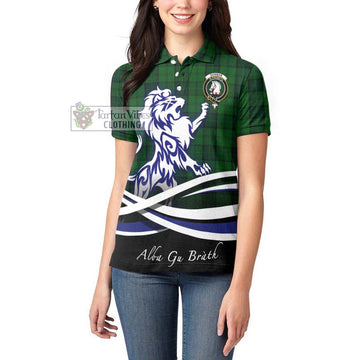 Dunbar Hunting Tartan Women's Polo Shirt with Alba Gu Brath Regal Lion Emblem