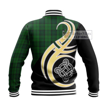 Dunbar Hunting Tartan Baseball Jacket with Family Crest and Celtic Symbol Style