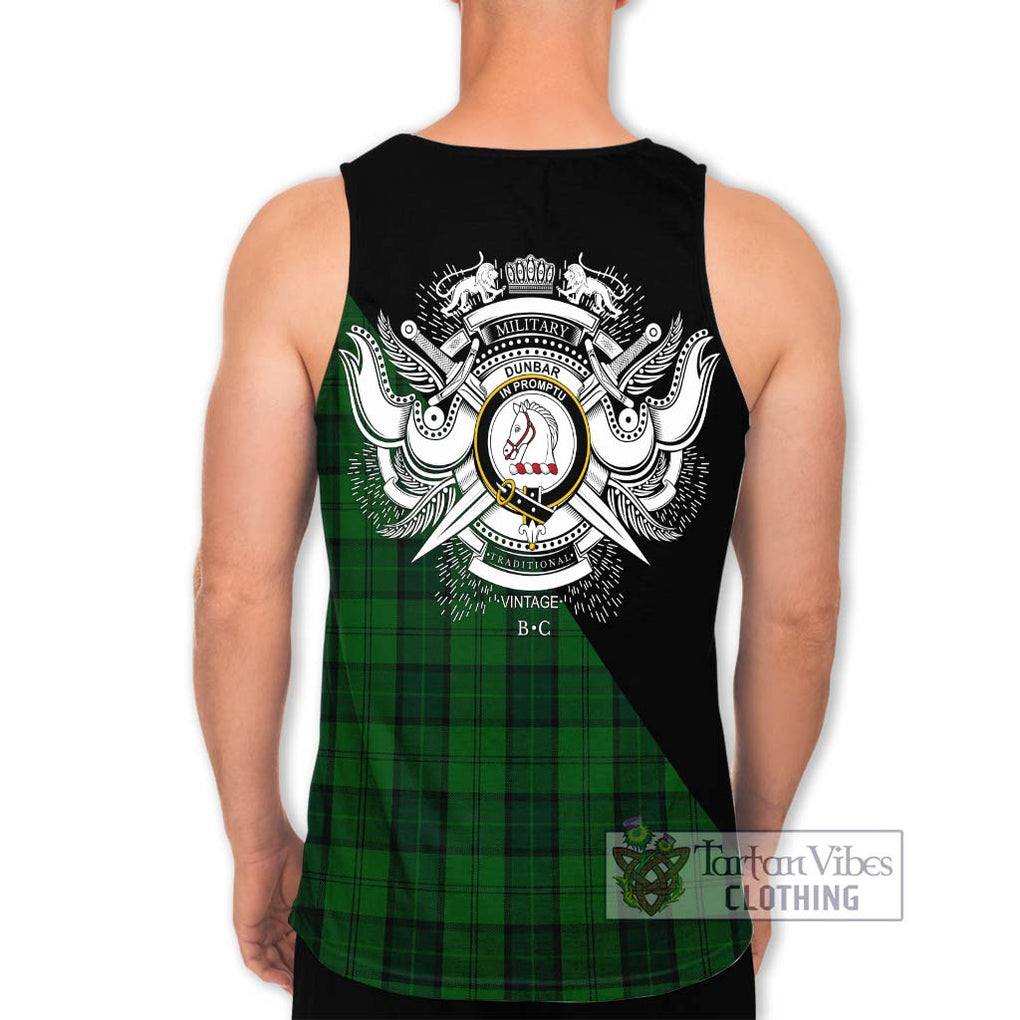 Dunbar Hunting Tartan Men's Tank Top with Family Crest and Military Logo Style - Tartanvibesclothing Shop