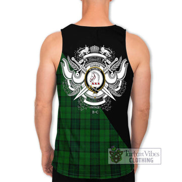 Dunbar Hunting Tartan Men's Tank Top with Family Crest and Military Logo Style