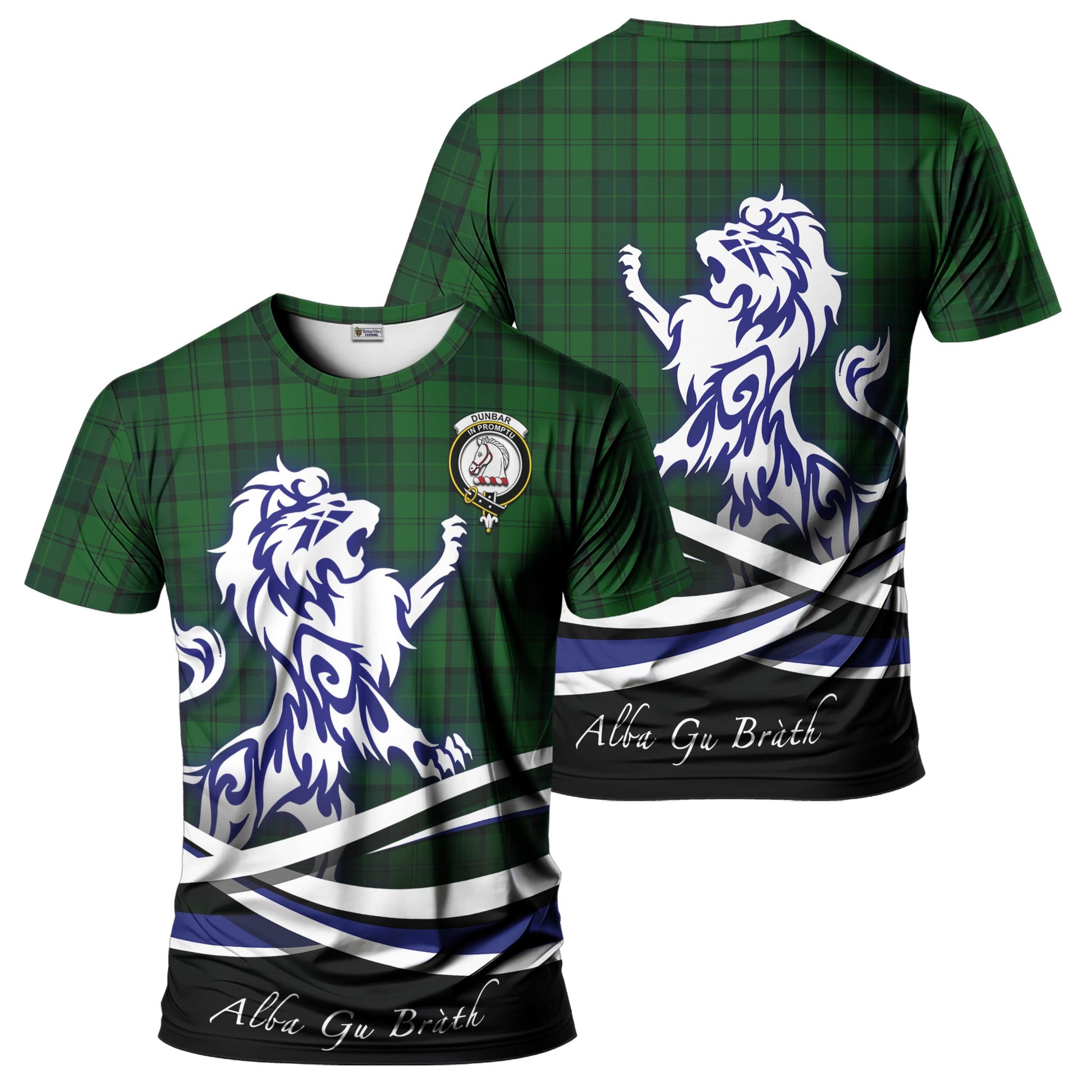 dunbar-hunting-tartan-t-shirt-with-alba-gu-brath-regal-lion-emblem