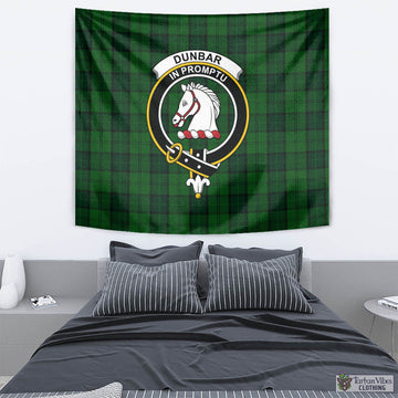 Dunbar Hunting Tartan Tapestry Wall Hanging and Home Decor for Room with Family Crest