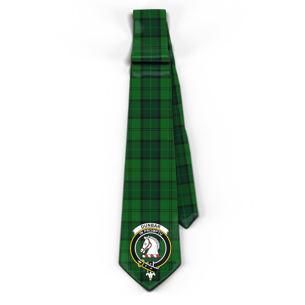 Dunbar Hunting Tartan Classic Necktie with Family Crest - Tartan Vibes Clothing