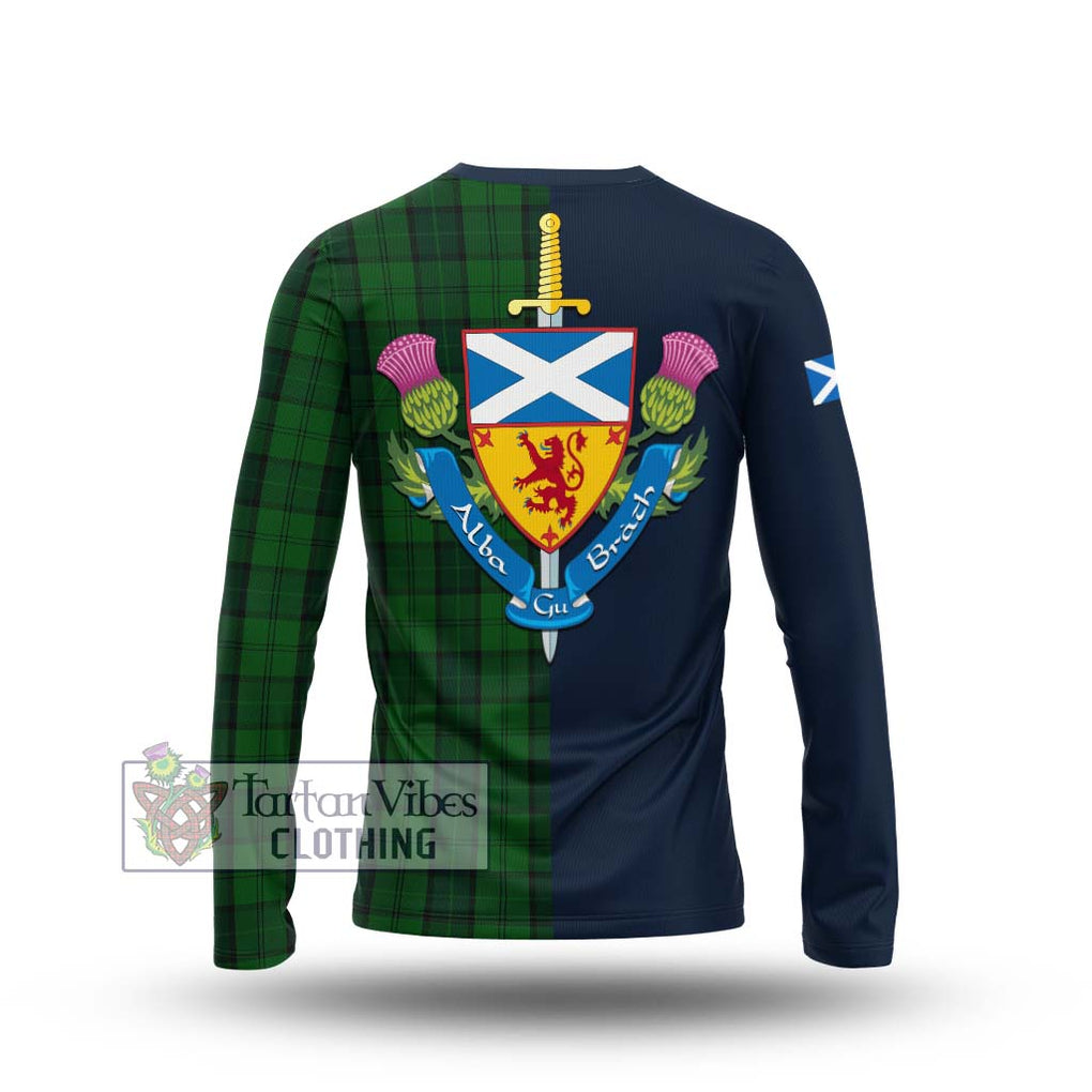 Tartan Vibes Clothing Dunbar Hunting Tartan Long Sleeve T-Shirt with Scottish Lion Royal Arm Half Style