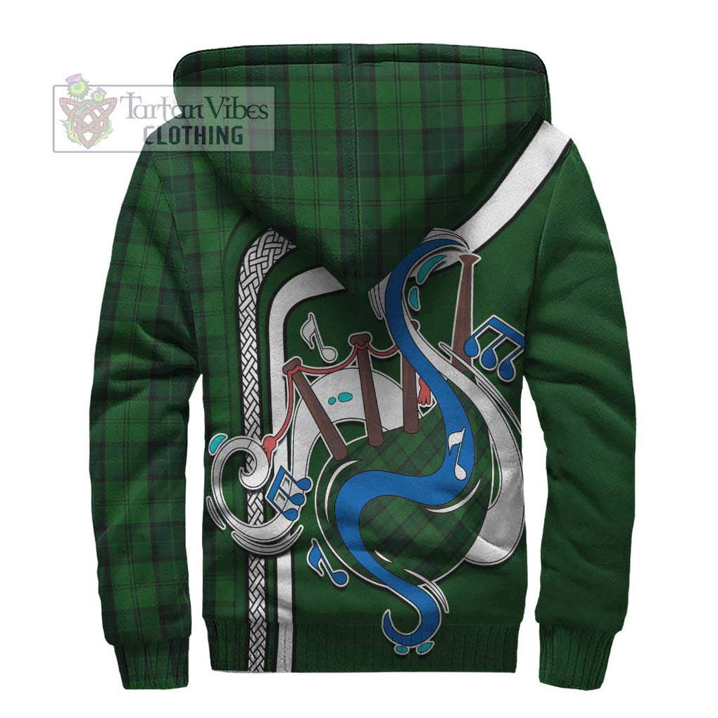 Dunbar Hunting Tartan Sherpa Hoodie with Epic Bagpipe Style - Tartanvibesclothing Shop