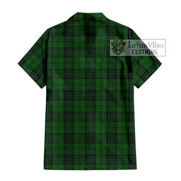 Dunbar Hunting Tartan Short Sleeve Button Shirt with Family Crest DNA In Me Style