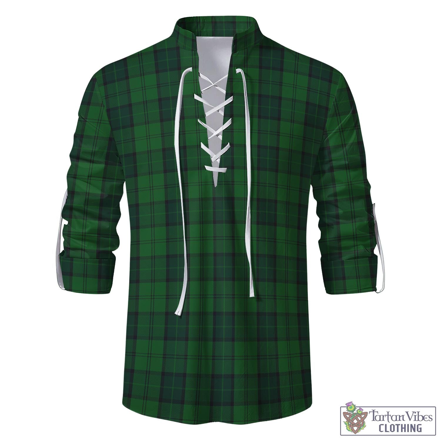 Tartan Vibes Clothing Dunbar Hunting Tartan Men's Scottish Traditional Jacobite Ghillie Kilt Shirt