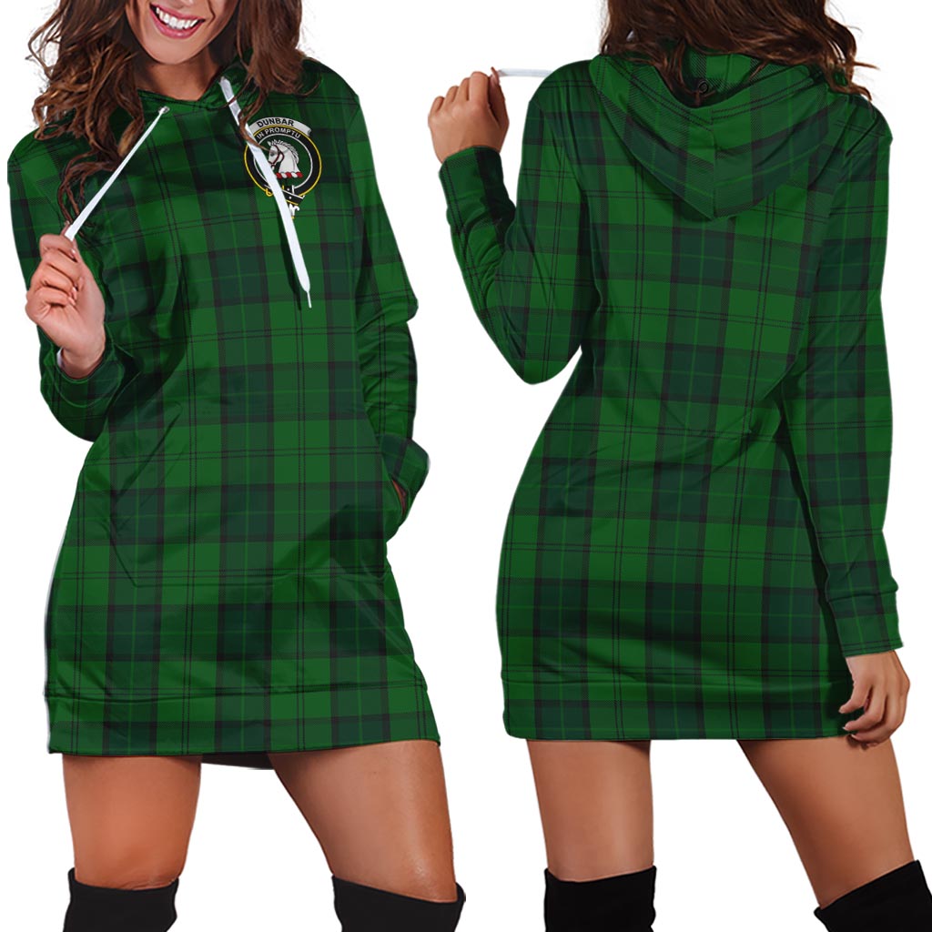 Dunbar Hunting Tartan Hoodie Dress with Family Crest - Tartan Vibes Clothing