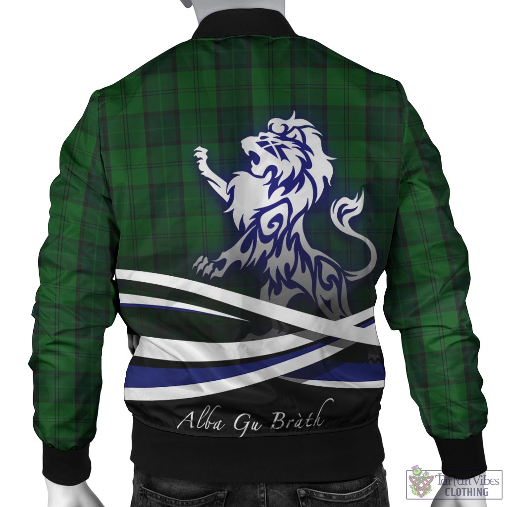 Tartan Vibes Clothing Dunbar Hunting Tartan Bomber Jacket with Alba Gu Brath Regal Lion Emblem