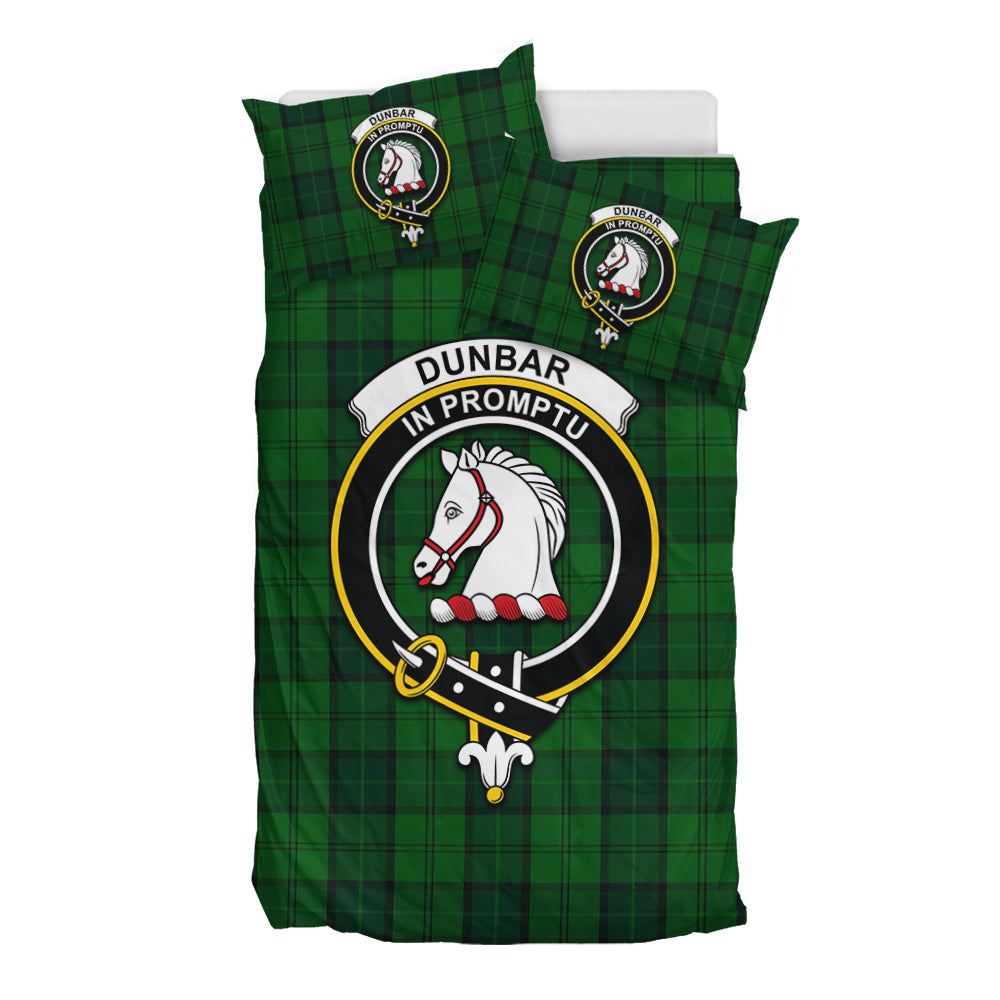 Dunbar Hunting Tartan Bedding Set with Family Crest - Tartan Vibes Clothing