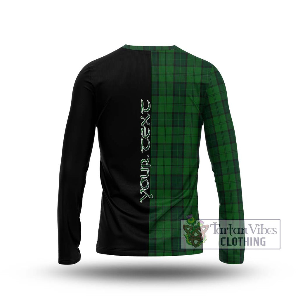 Dunbar Hunting Tartan Long Sleeve T-Shirt with Family Crest and Half Of Me Style - Tartanvibesclothing Shop