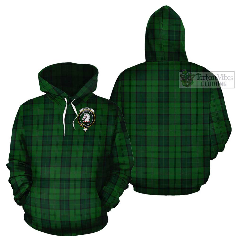 Dunbar Hunting Tartan Cotton Hoodie with Family Crest Pullover Hoodie - Tartan Vibes Clothing