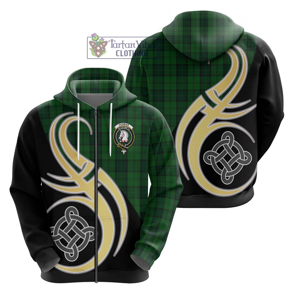 Dunbar Hunting Tartan Hoodie with Family Crest and Celtic Symbol Style - Tartan Vibes Clothing